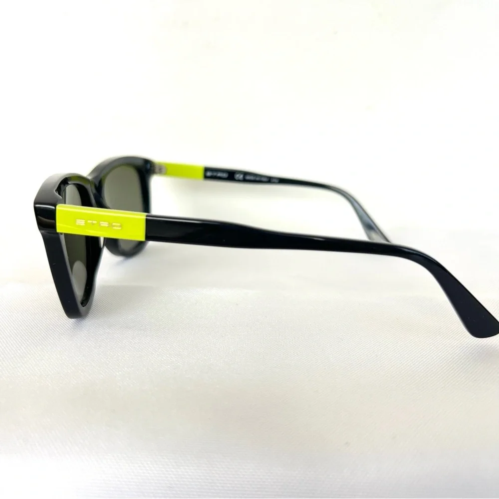 ETRO ET632S 010 Black Cat Eye Style Lenses Black Neon Green Frame Sunglasses